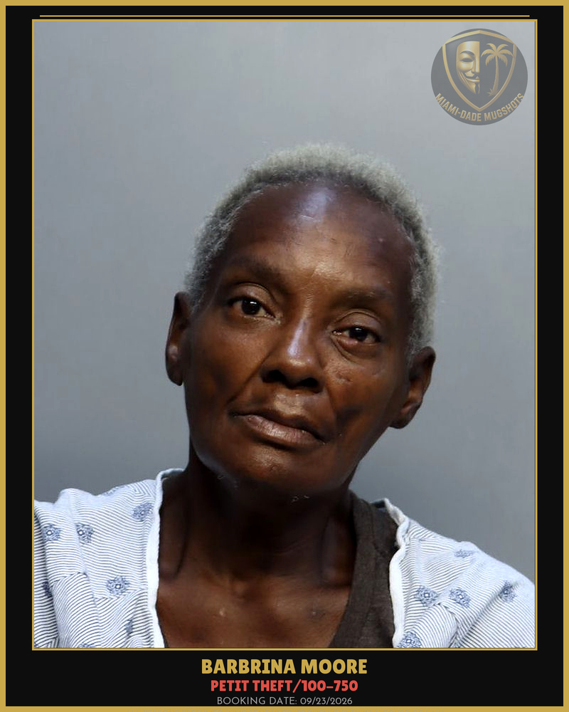 Moore Barbrina Arrested – Petit Theft/100-750 – Miami-Dade County (Unknown)