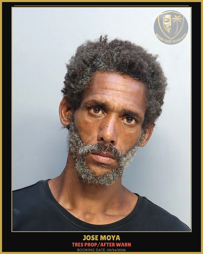 Moya Jose Arrested – Tres Prop/After Warn – Miami-Dade County (Unknown)