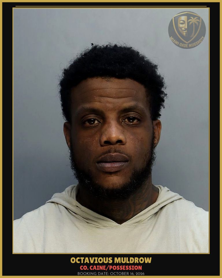 Muldrow Octavious  Ron Arrested – Co. Caine/POSSESSION – Miami-Dade County (October 16, 2026)