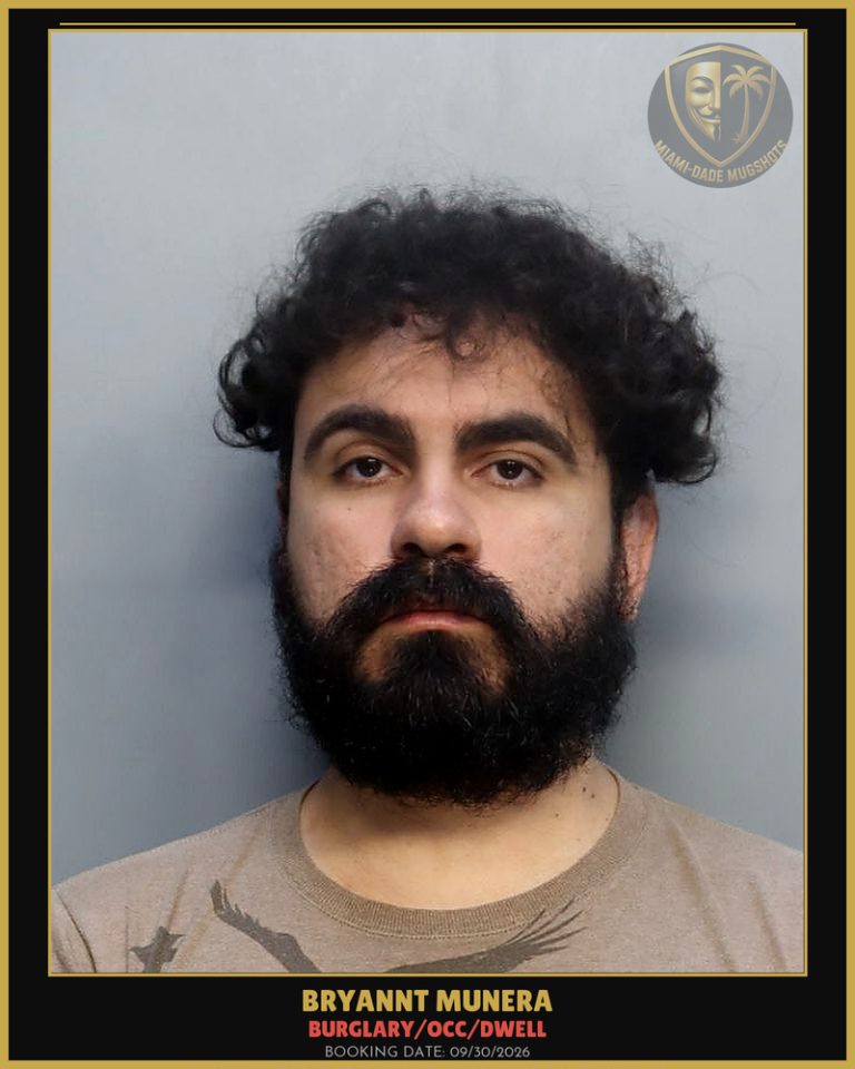 Munera Bryannt German Arrested – BURGLARY/OCC/DWELL – Miami-Dade County (Unknown)
