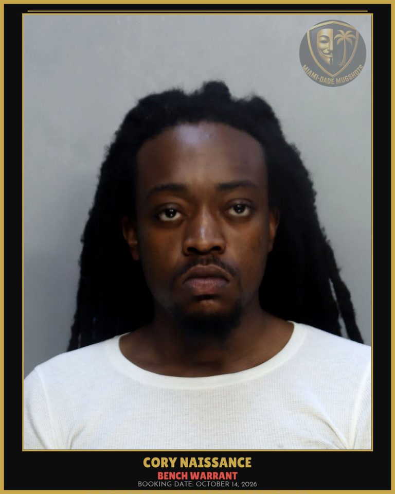 Naissance Cory Arrested – BENCH WARRANT – Miami-Dade County (October 14, 2026)