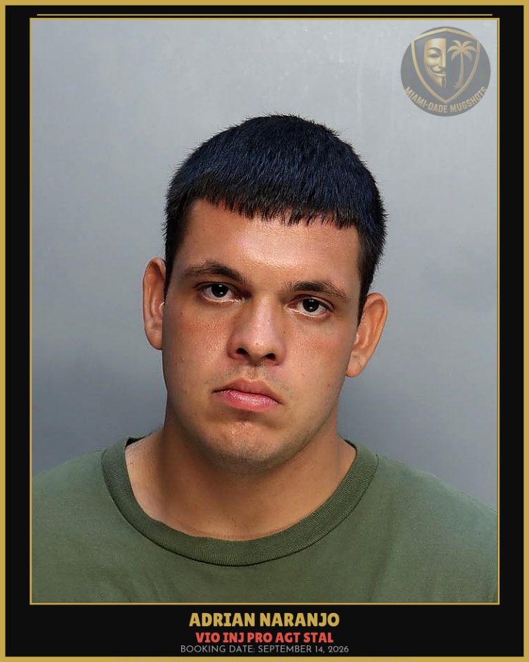 Naranjo Adrian Arrested – VIO INJ PRO AGT STAL – Miami-Dade County (September 14, 2026)