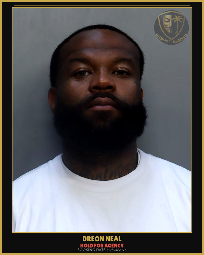 Neal Dreon M Arrested – Hold For Agency – Miami-Dade County (Unknown)