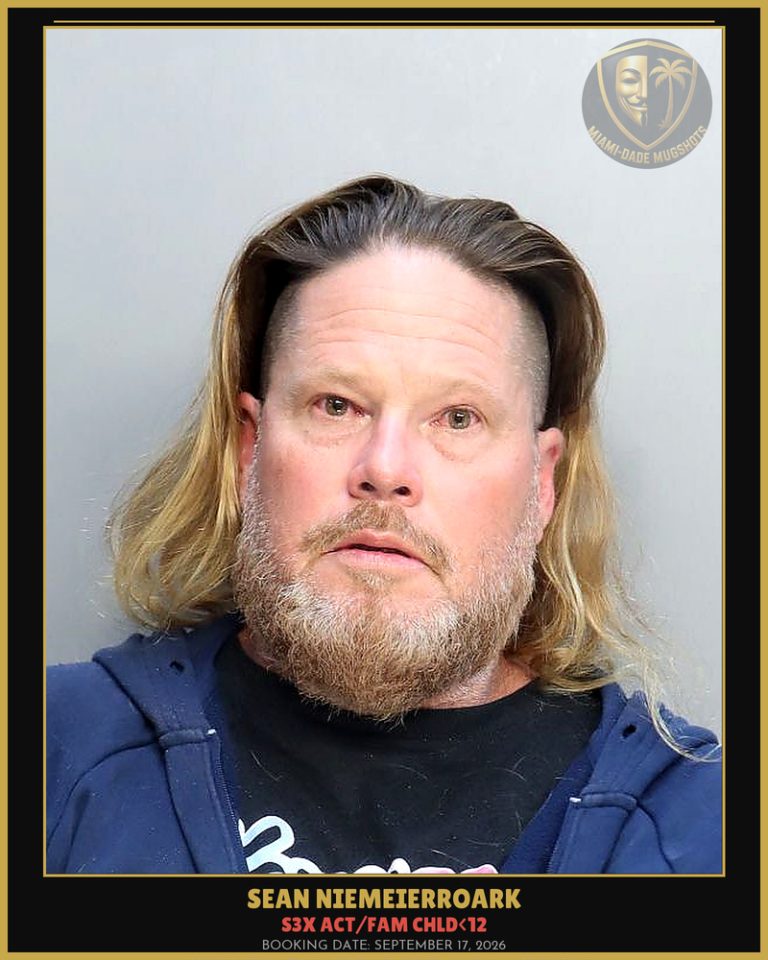 Niemeierroark Sean Patrick Arrested – s3x ACT/FAM CHLD<12 – Miami-Dade County (September 17, 2026)