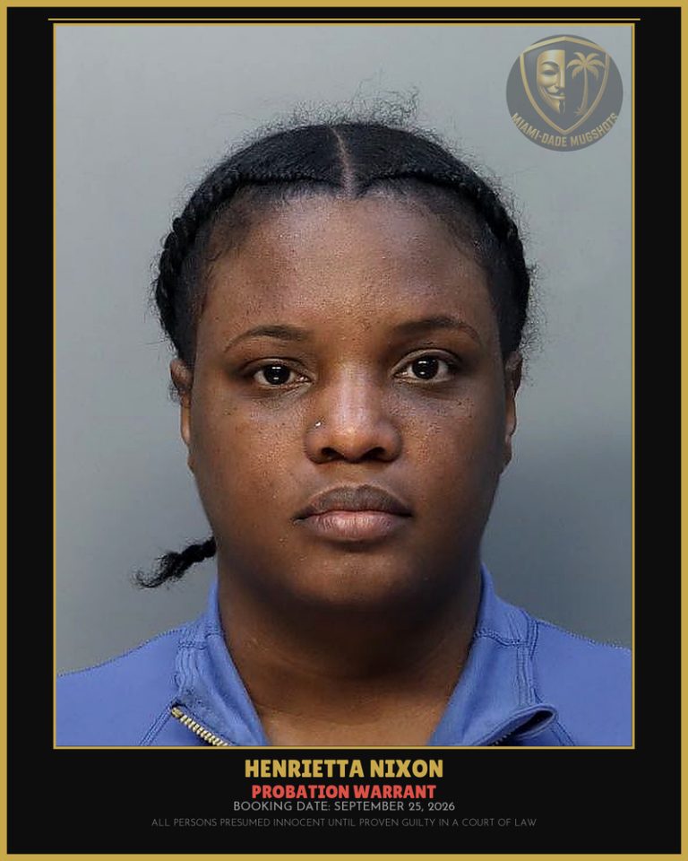 Nixon Henrietta Tichina Arrested – PROBATION WARRANT – Miami-Dade County (September 25, 2026)
