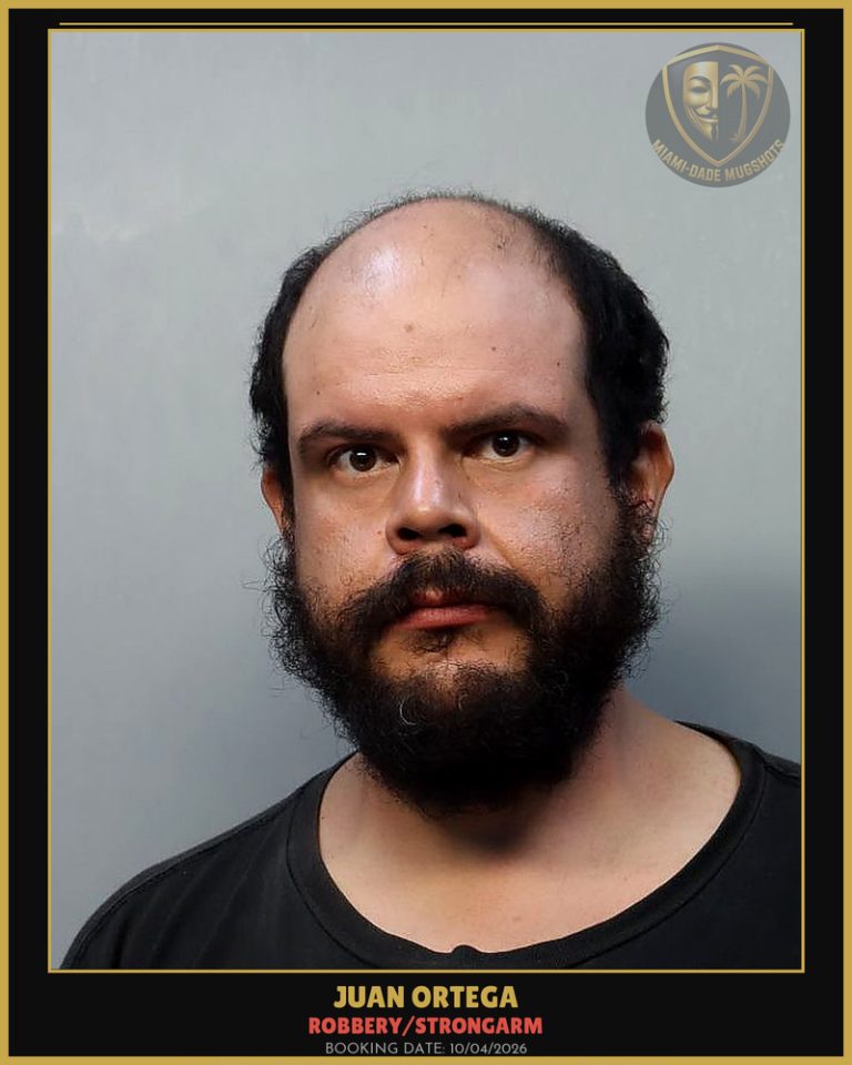 Ortega Juan Esteban Arrested – ROBBERY/STRONGARM – Miami-Dade County (Unknown)