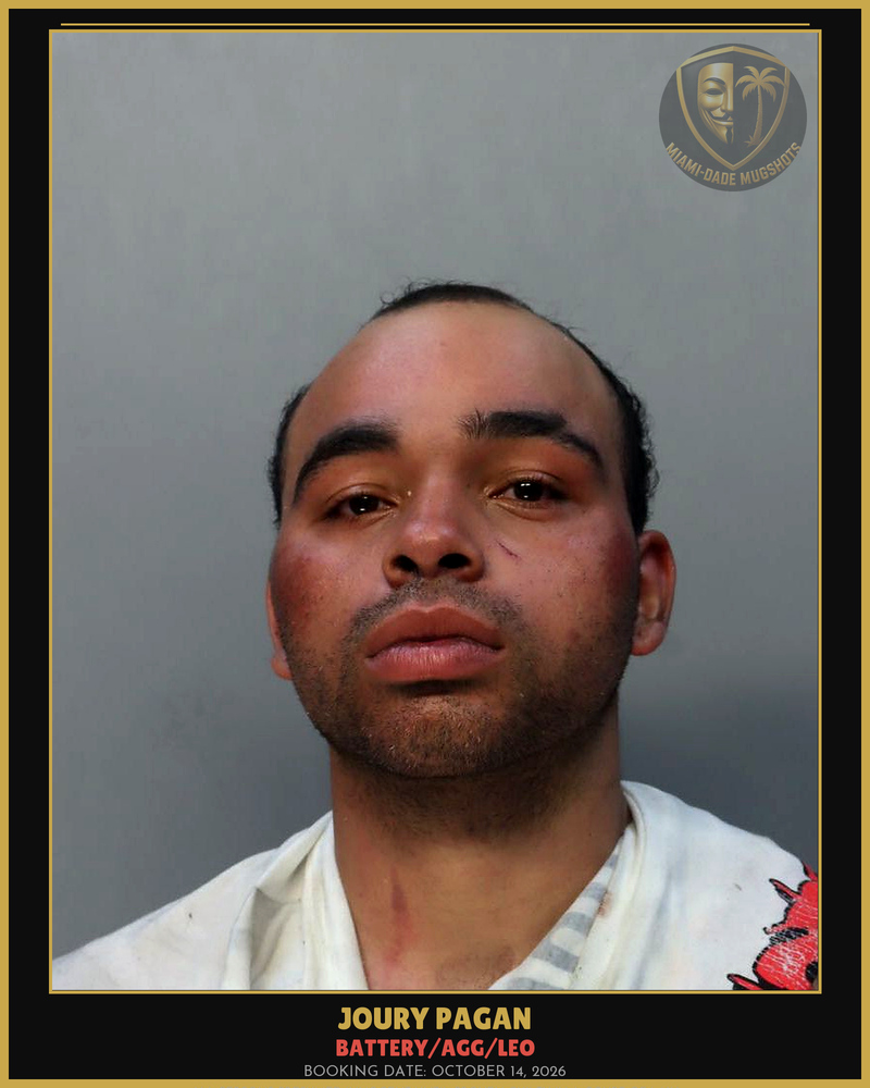 Pagan Joury Andre Arrested – Battery/Agg/Leo – Miami-Dade County (October 14, 2026)