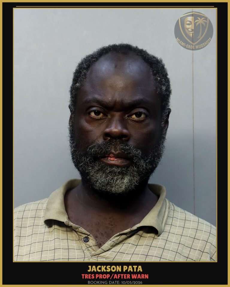 Pata Jackson Arrested – TRES PROP/AFTER WARN – Miami-Dade County (Unknown)
