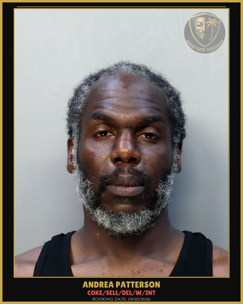 Patterson Andrea Corey Arrested – Coke/Sell/Del/W/Int – Miami-Dade County (Unknown)