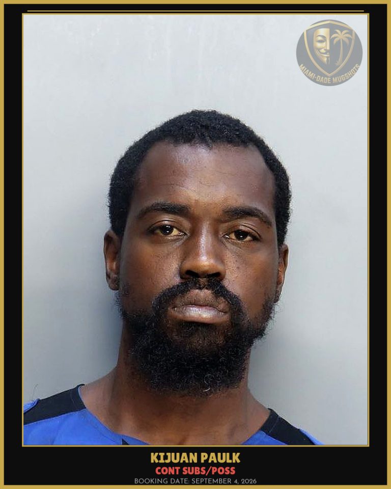 Paulk Kijuan  Kiandre Arrested – CONT SUBS/POSS – Miami-Dade County (September 4, 2026)