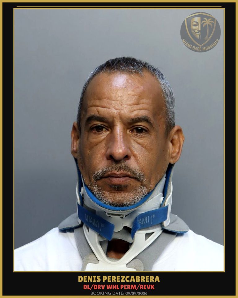 Perezcabrera Denis Arrested – DL/DRV WHL PERM/REVK – Miami-Dade County (Unknown)