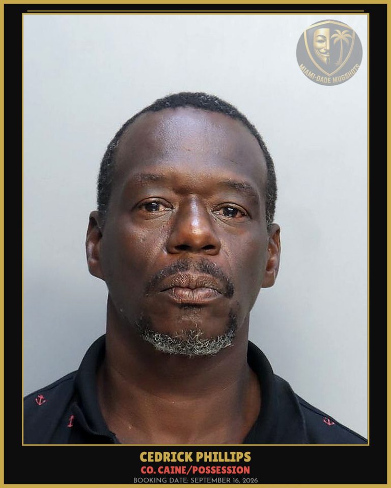 Phillips Cedrick  Dwone Arrested – Co. Caine/POSSESSION – Miami-Dade County (September 16, 2026)