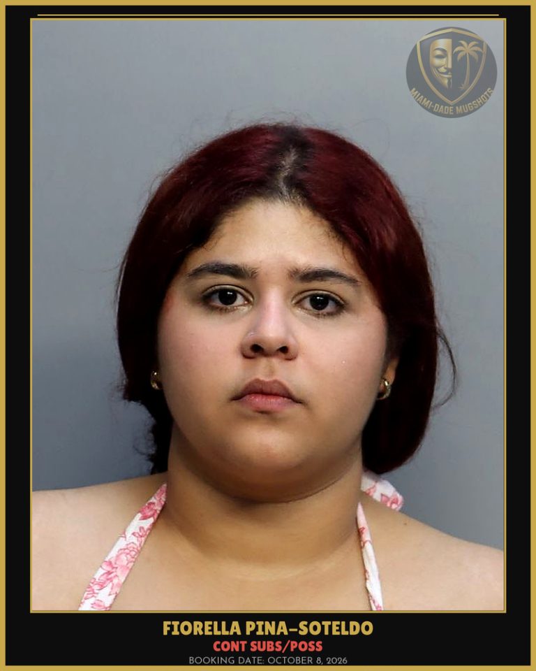 Pina-Soteldo Fiorella  Saraid Arrested – CONT SUBS/POSS – Miami-Dade County (October 8, 2026)