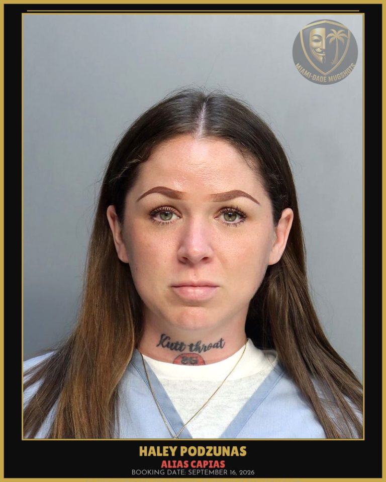 Podzunas Haley Arrested – ALIAS CAPIAS – Miami-Dade County (September 16, 2026)
