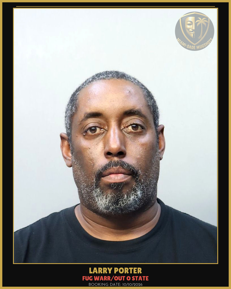 Porter Larry  Darrell Arrested – Fug Warr/Out O State – Miami-Dade County (Unknown)