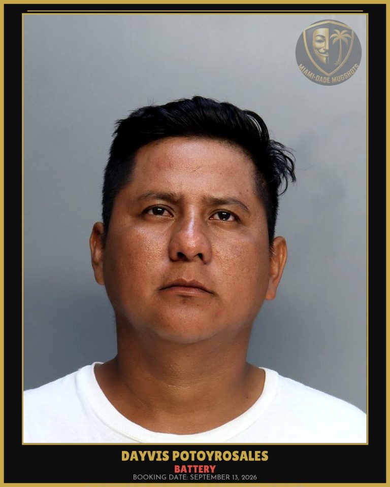 Potoyrosales Dayvis  L Arrested – BATTERY – Miami-Dade County (September 13, 2026)