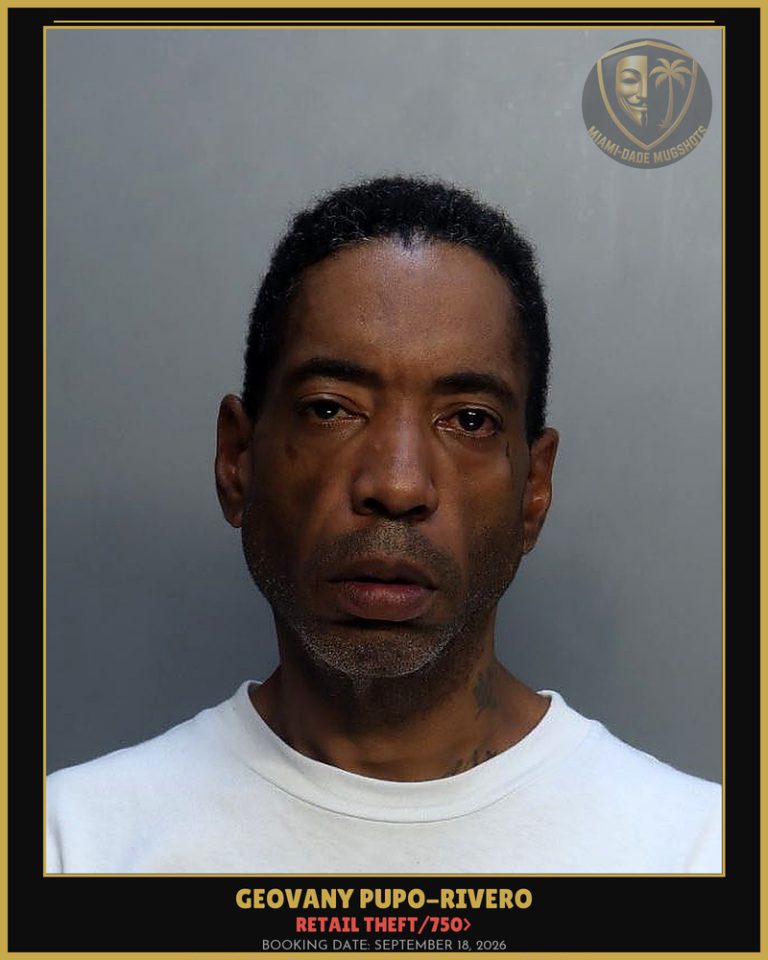 Pupo-Rivero Geovany Arrested – RETAIL THEFT/750> – Miami-Dade County (September 18, 2026)