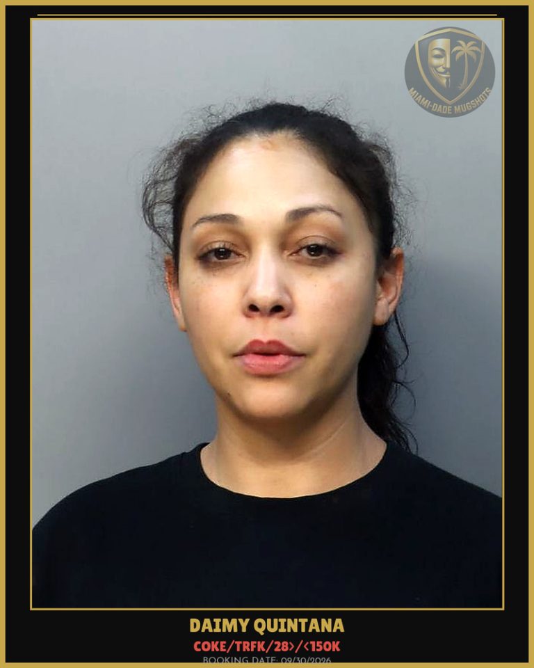Quintana Daimy Arrested – COKE/TRFK/28>/<150K – Miami-Dade County (Unknown)