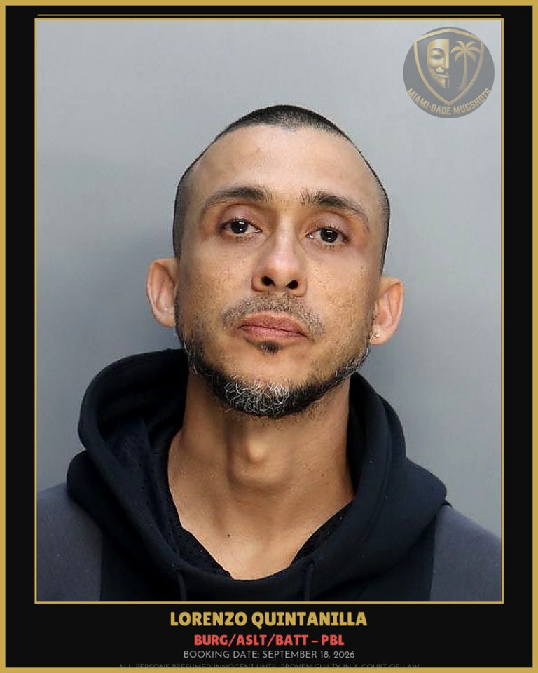Quintanilla Lorenzo  Junior Arrested – BURG/ASLT/BATT – PBL – Miami-Dade County (September 18, 2026)