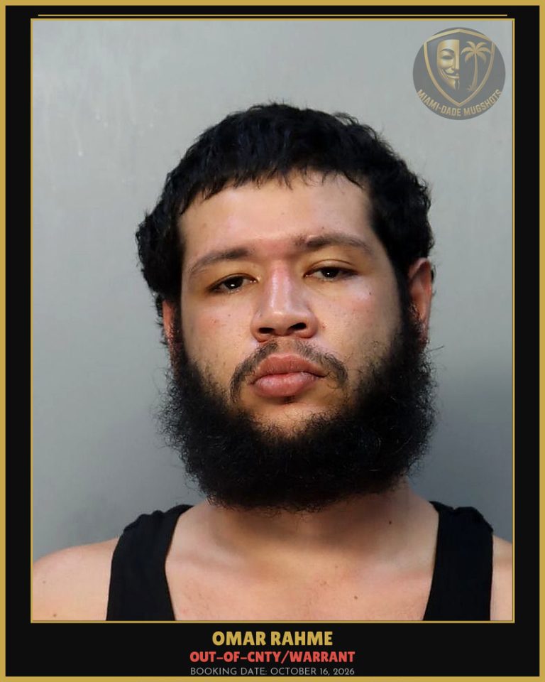 Rahme Omar  Luis Arrested – OUT-OF-CNTY/WARRANT – Miami-Dade County (October 16, 2026)