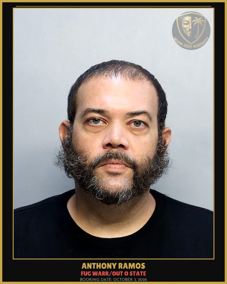 Ramos Anthony  Luis Arrested – FUG WARR/OUT O STATE – Miami-Dade County (October 3, 2026)