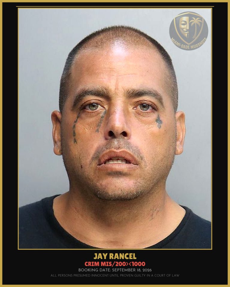 Rancel Jay Arrested – CRIM MIS/200><1000 – Miami-Dade County (September 18, 2026)