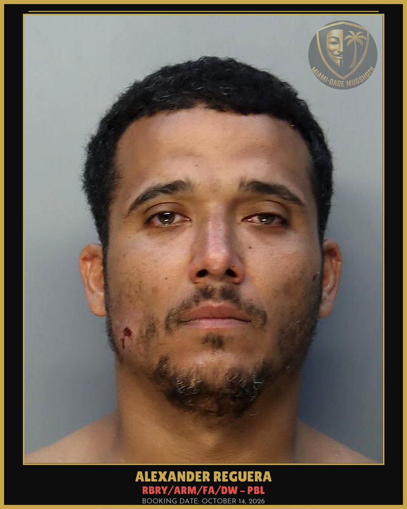 Reguera Alexander Arrested – Rbry/Arm/Fa/Dw – Pbl – Miami-Dade County (October 14, 2026)