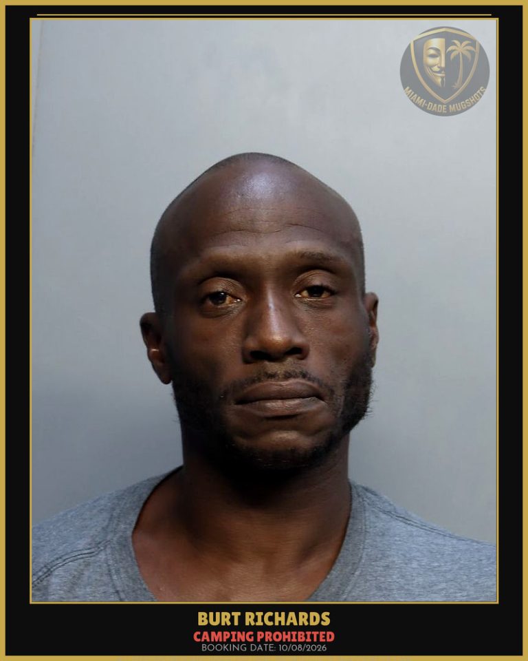Richards Burt  Eudel Arrested – CAMPING PROHIBITED – Miami-Dade County (Unknown)