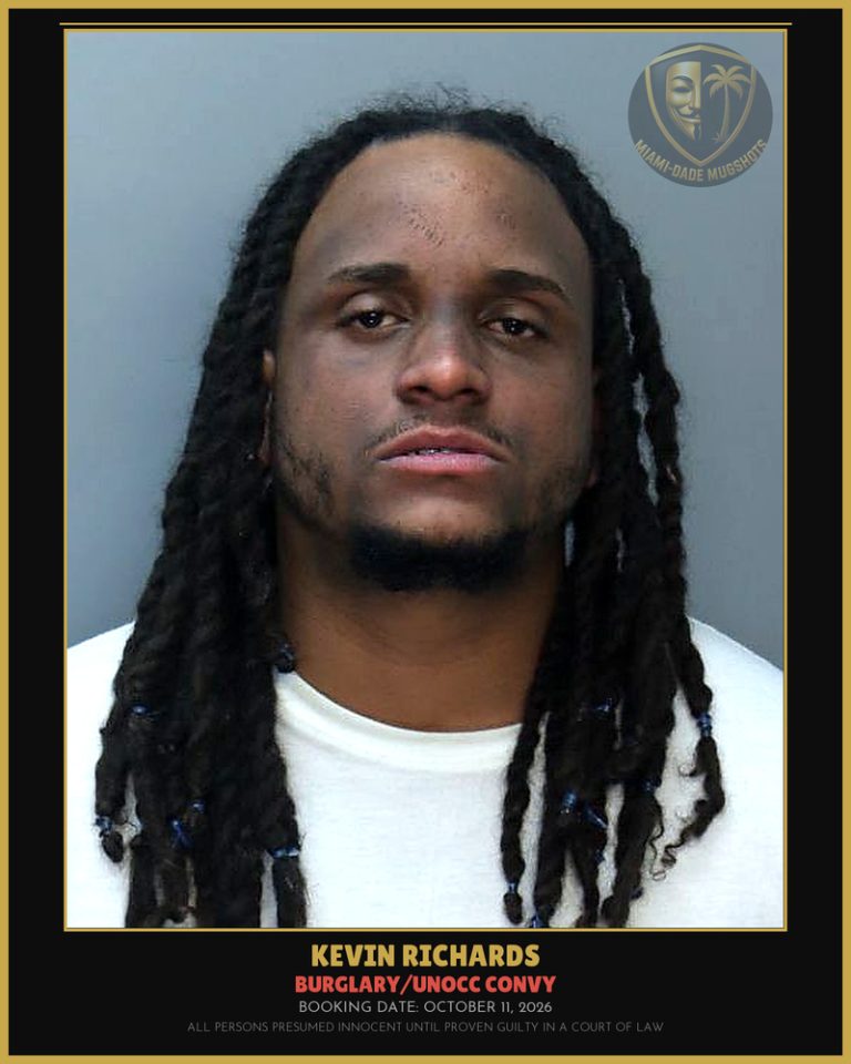 Richards Kevin Edward Arrested – BURGLARY/UNOCC CONVY – Miami-Dade County (October 11, 2026)