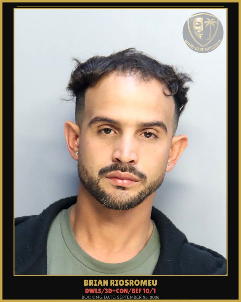 Riosromeu Brian Antonio Arrested – DWLS/3D+CON/BEF 10/1 – Miami-Dade County (September 25, 2026)