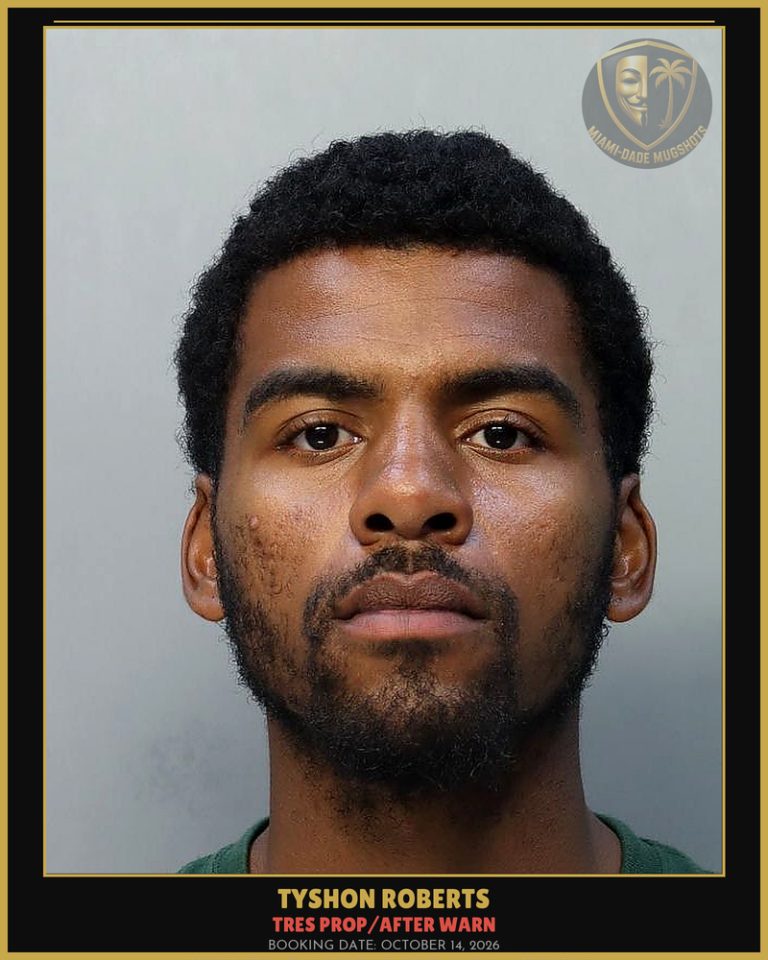 Roberts Tyshon Naeem Arrested – TRES PROP/AFTER WARN – Miami-Dade County (October 14, 2026)