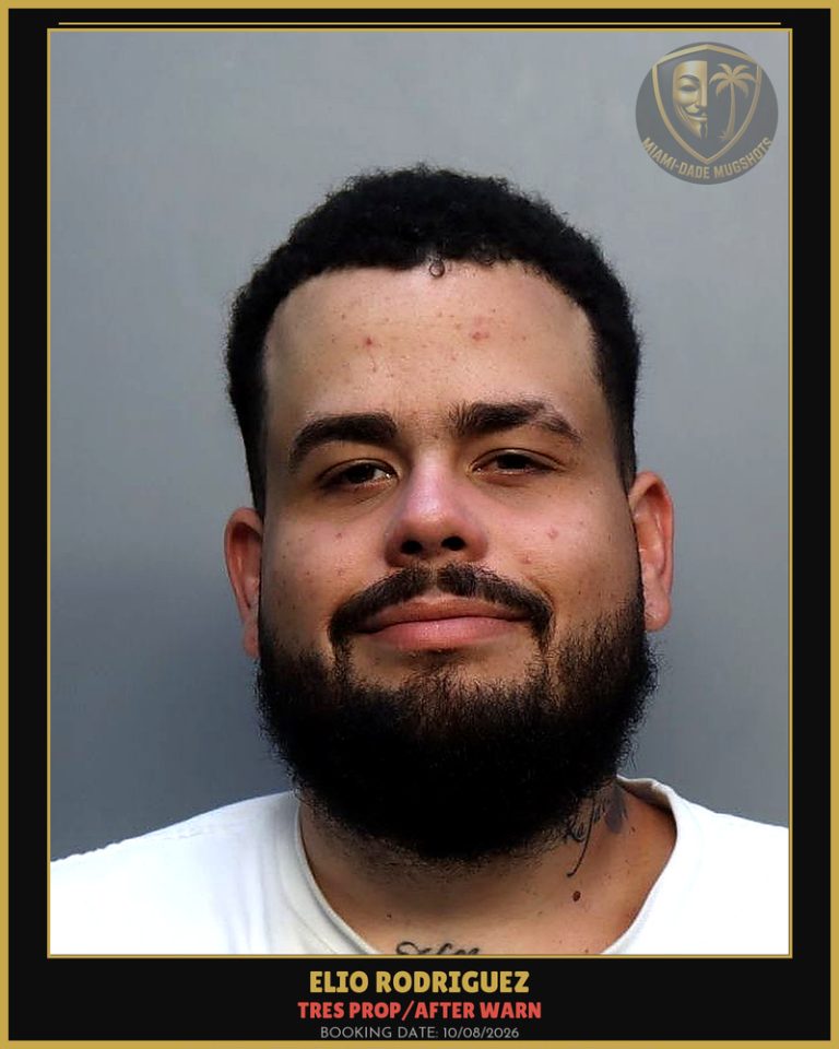 Rodriguez Elio Arrested – TRES PROP/AFTER WARN – Miami-Dade County (Unknown)