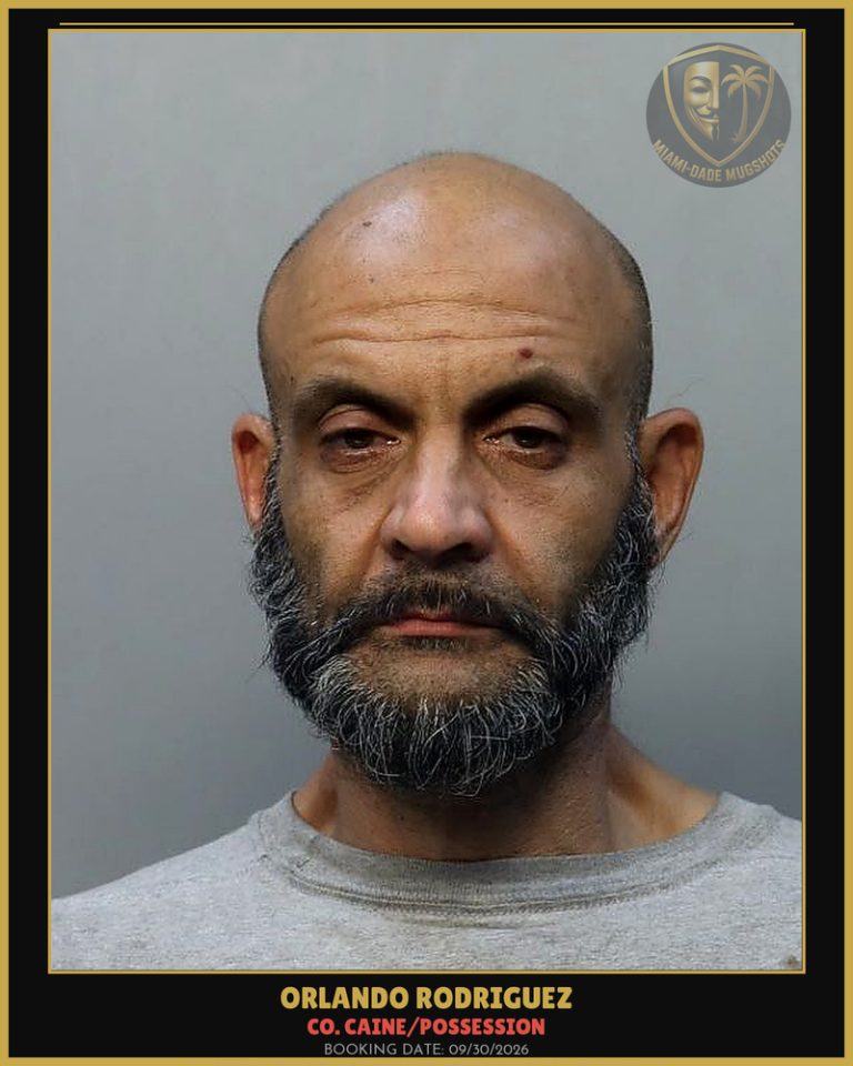 Rodriguez Orlando Manuel Arrested – Co. Caine/POSSESSION – Miami-Dade County (Unknown)