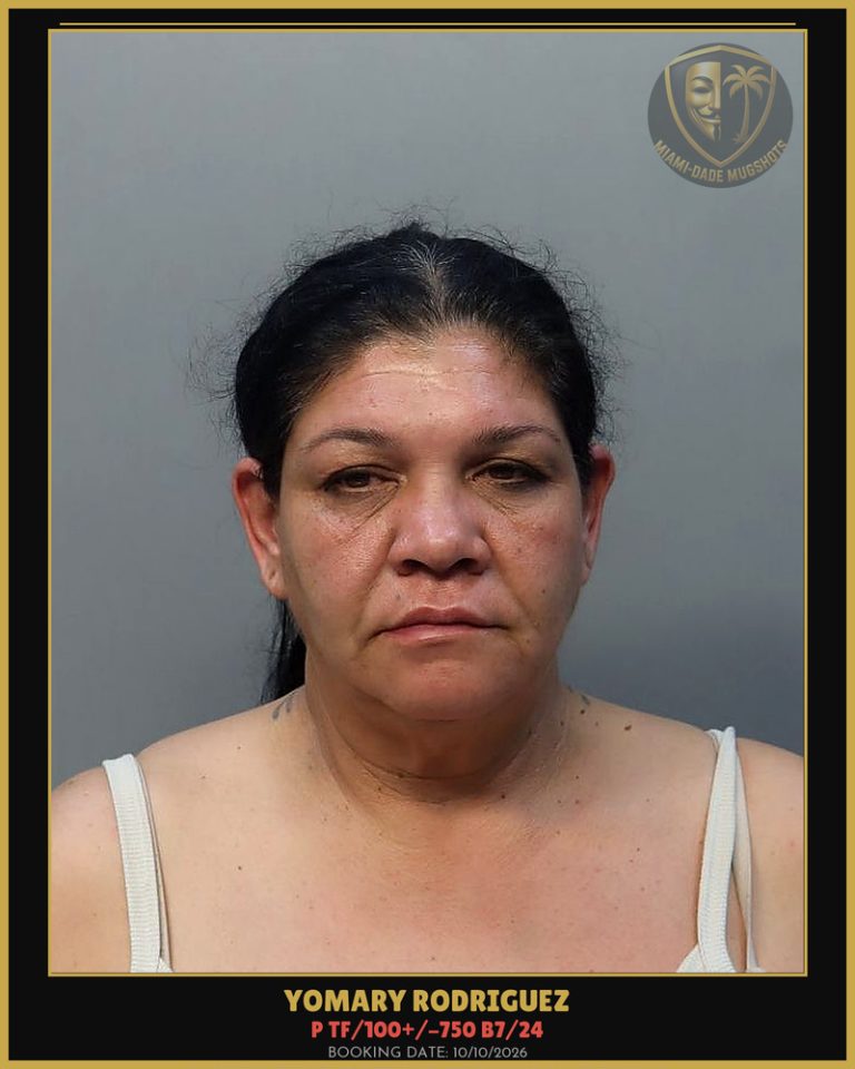 Rodriguez Yomary  Maria Arrested – P TF/100+/-750 B7/24 – Miami-Dade County (Unknown)