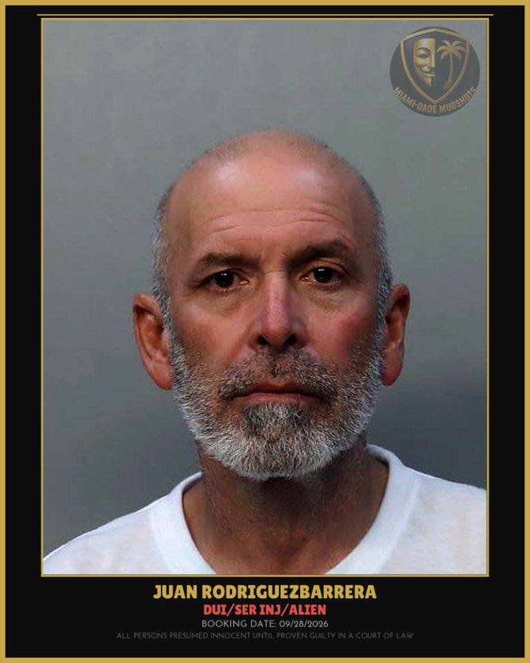 Rodriguezbarrera Juan  Carlos Arrested – DUI/SER INJ/ALIEN – Miami-Dade County (Unknown)