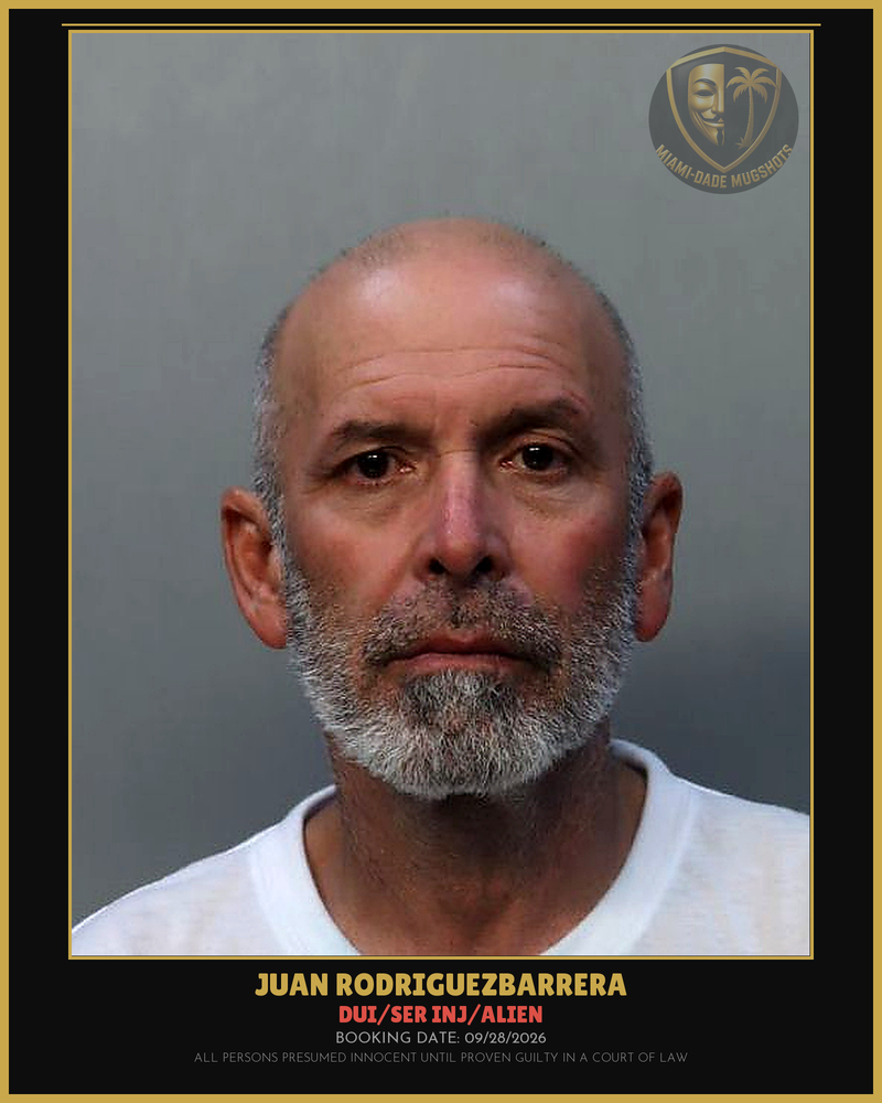 Rodriguezbarrera Juan  Carlos Arrested – Dui/Ser Inj/Alien – Miami-Dade County (Unknown)