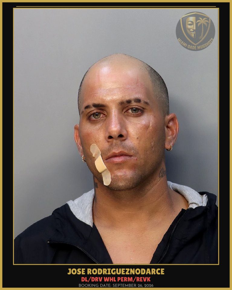 Rodrigueznodarce Jose Arrested – DL/DRV WHL PERM/REVK – Miami-Dade County (September 26, 2026)