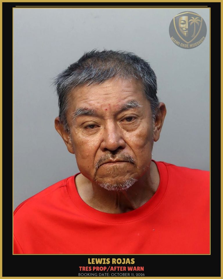 Rojas Lewis Aubert Arrested – TRES PROP/AFTER WARN – Miami-Dade County (October 11, 2026)