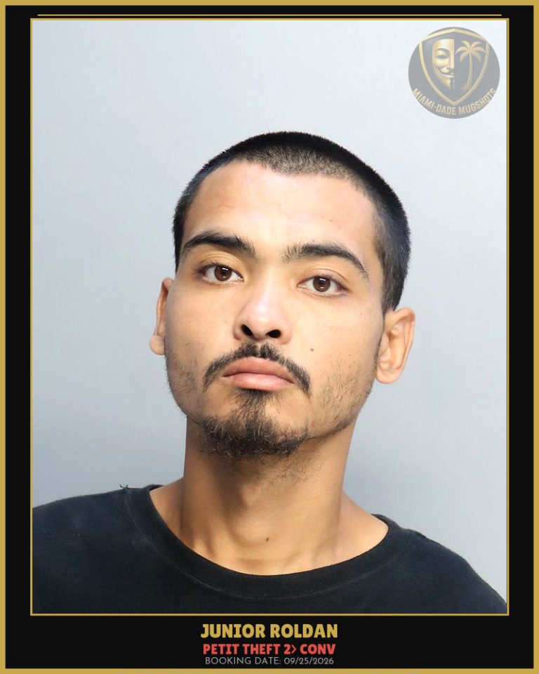 Roldan Junior Arrested – PETIT THEFT 2> CONV – Miami-Dade County (Unknown)
