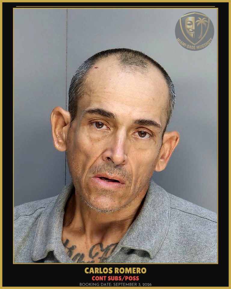 Romero Carlos  Humberto Arrested – CONT SUBS/POSS – Miami-Dade County (September 3, 2026)