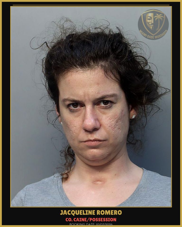 Romero Jacqueline Arrested – Co. Caine/POSSESSION – Miami-Dade County (Unknown)