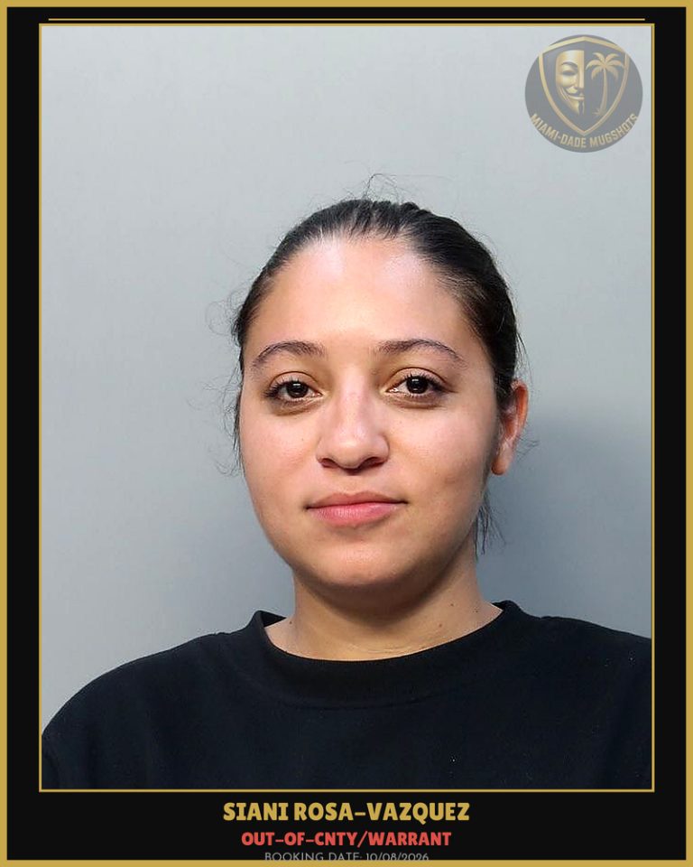 Rosa-Vazquez Siani  Janiese Arrested – OUT-OF-CNTY/WARRANT – Miami-Dade County (Unknown)