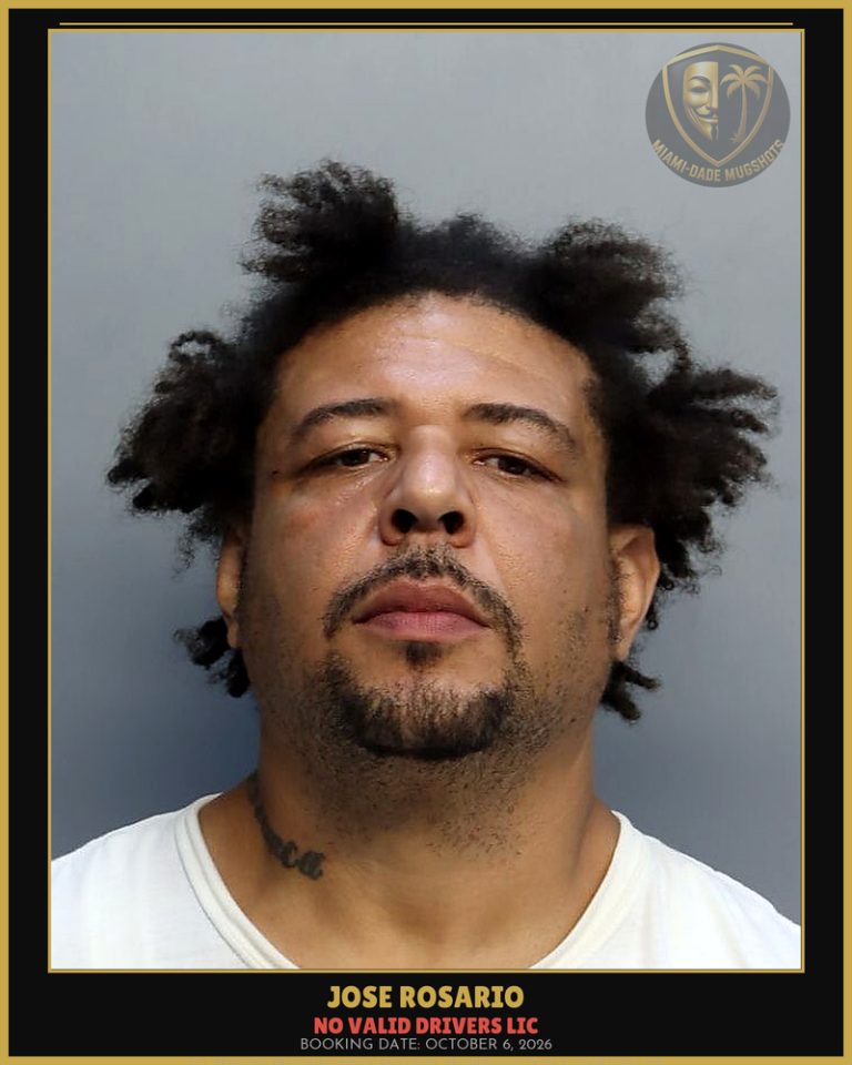 Rosario Jose  Manuel Arrested – NO VALID DRIVERS LIC – Miami-Dade County (October 6, 2026)