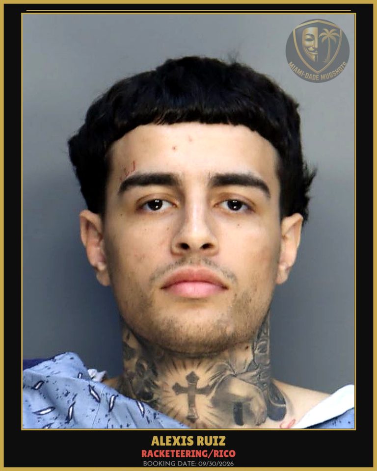 Ruiz Alexis Jose Arrested – RACKETEERING/RICO – Miami-Dade County (Unknown)