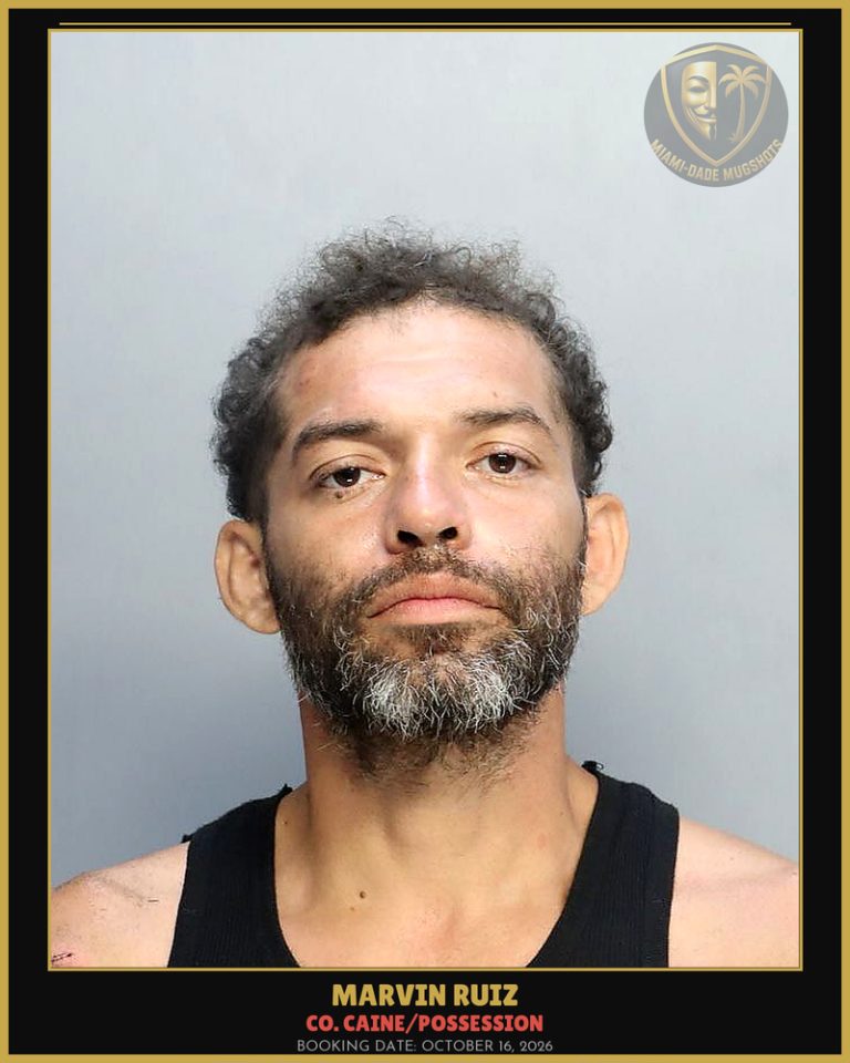 Ruiz Marvin  Jose Arrested – Co. Caine/POSSESSION – Miami-Dade County (October 16, 2026)