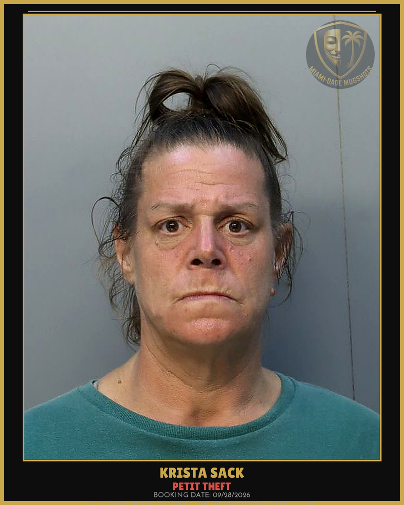 Sack Krista Renee Arrested – Petit Theft – Miami-Dade County (Unknown)