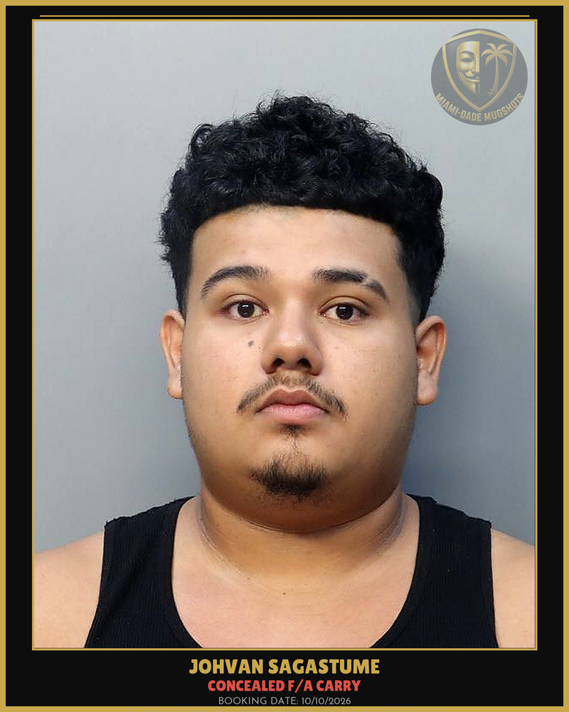 Sagastume Johvan  A Arrested – Concealed F/A Carry – Miami-Dade County (Unknown)