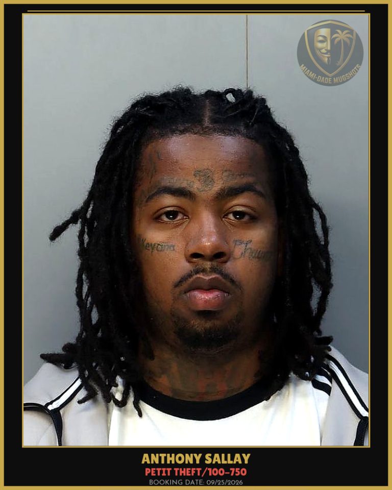 Sallay Anthony  F Arrested – PETIT THEFT/100-750 – Miami-Dade County (Unknown)