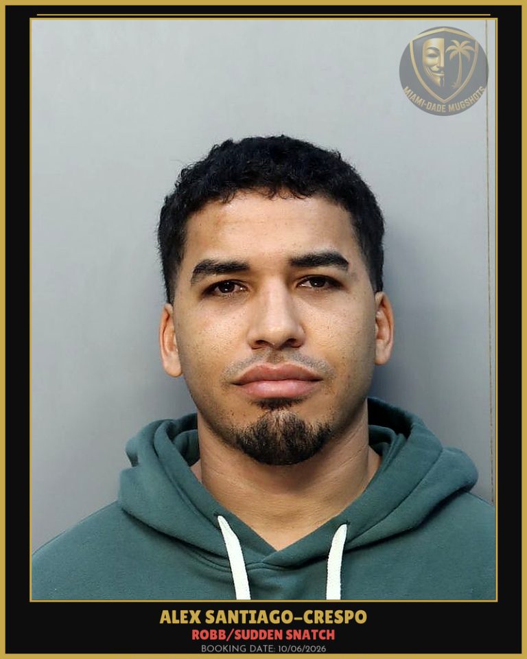 Santiago-Crespo Alex Arrested – ROBB/SUDDEN SNATCH – Miami-Dade County (Unknown)