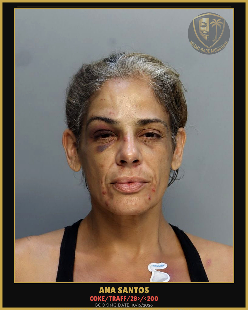 Santos Ana Margarita Arrested – Coke/Traff/28>/<200 – Miami-Dade County (Unknown)